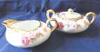 Limoges Paroutaud Freres Sugar & Creamer Gold Trim