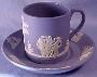 Wedgwood Blue Jasperware Demitasse with Clasical Design