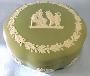 Wedgwood Green Jasperware 5" Round Dresser Box