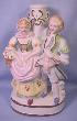 Early Japan Figural Bisque Lamp Base With Peasant Couple