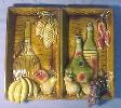 Lefton Wall Plaques - High Relief Fruit and Wine