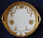 Pickard 10-1/2" Cake Plate Gold & White Design (1905-1910)