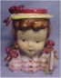 Norcross 4-1/2" Head Vase - Umbrella Girl With Pigtails 