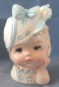 6" Head Vase - Enesco E-6089 Baby with Blue Bonnet