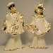 Pair of Florence Oriental Figurines White W Gold Trim